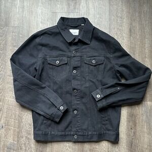 Paper Denim & Cloth Black Denim Jacket Heavyweight Large Cotton  Button Thick